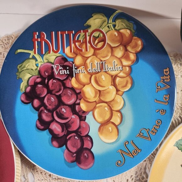 Pottery Barn Wine Bar Cocktail Appetizer Plates 8 1/4" Set of 4 With Box - Picture 9 of 11